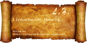 Lintscheidt Henrik névjegykártya